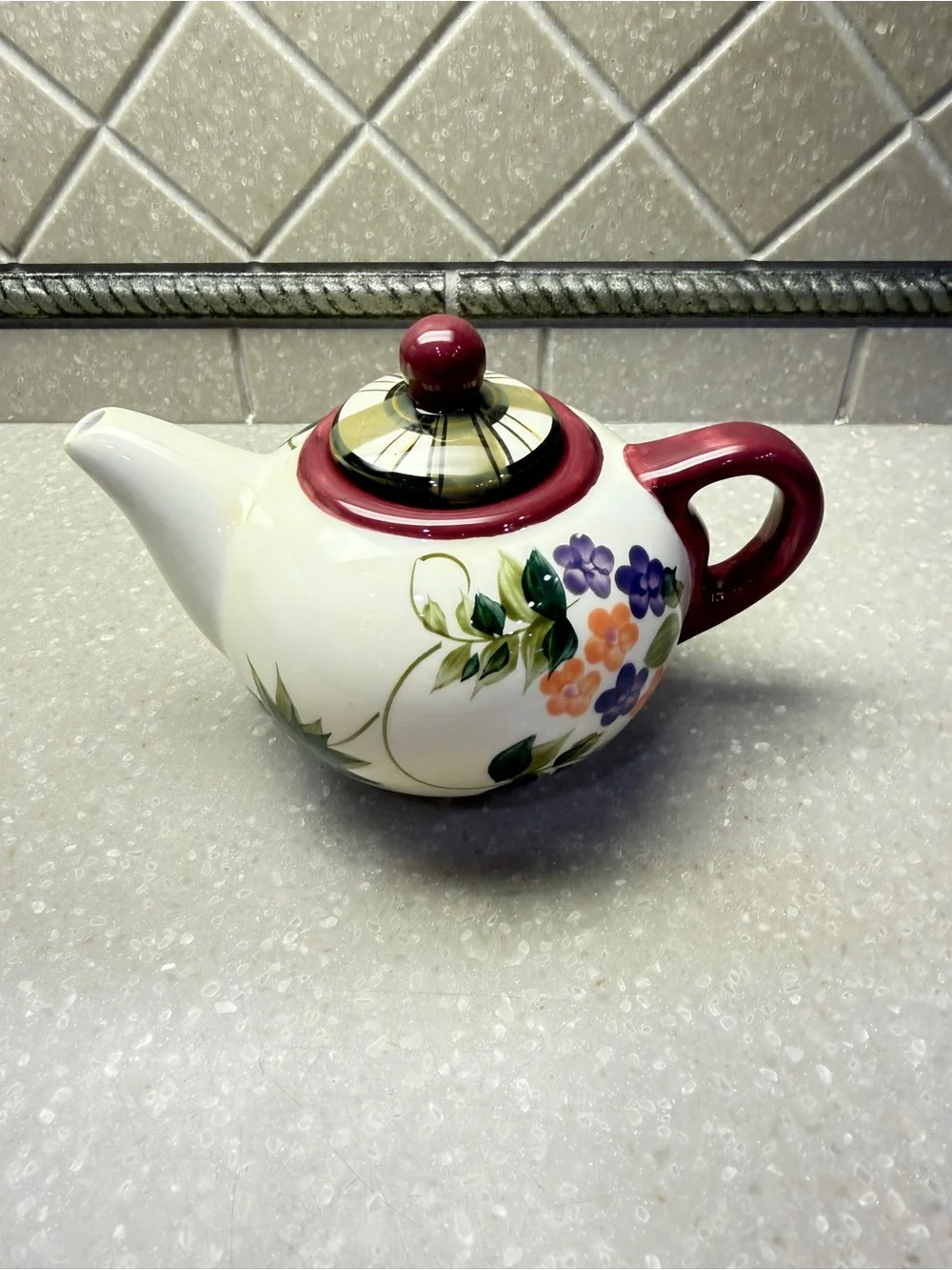 Oneida Strawberry Plaid Creamer Pot